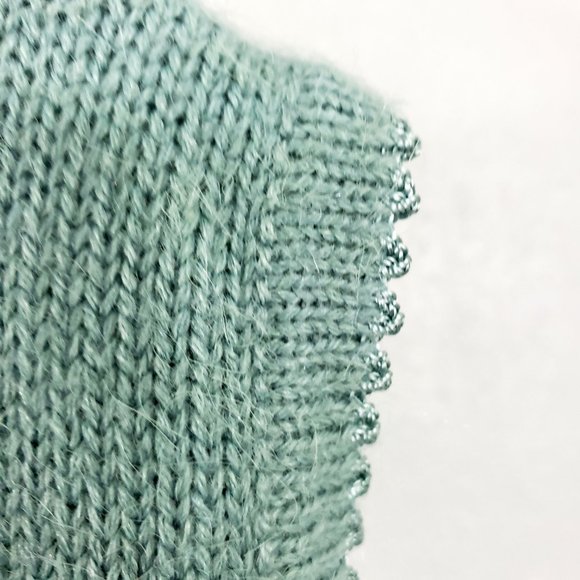 Koret Women's Sea Foam Green Button Floral Embroidered Beaded Knit Sweater Vest - Picture 6 of 12